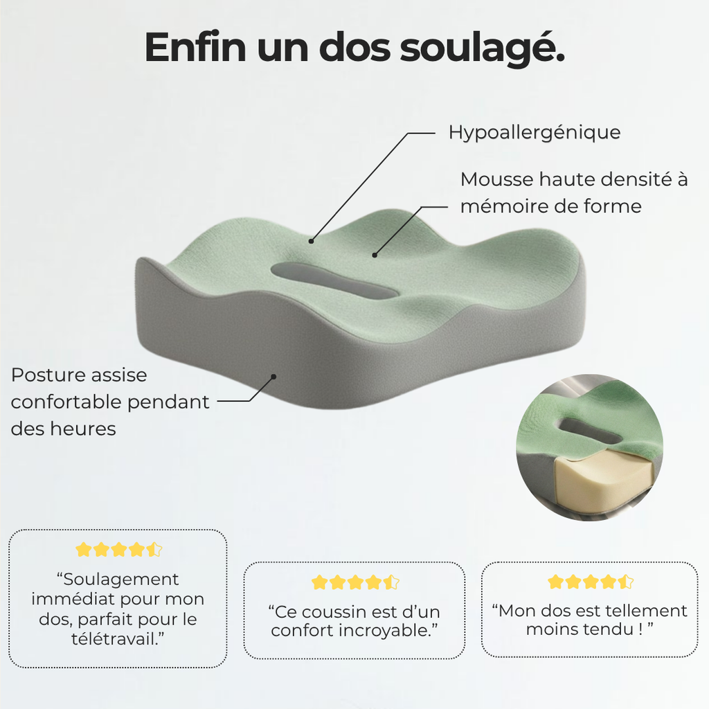 Coussin d'assise ergonomique Seryne